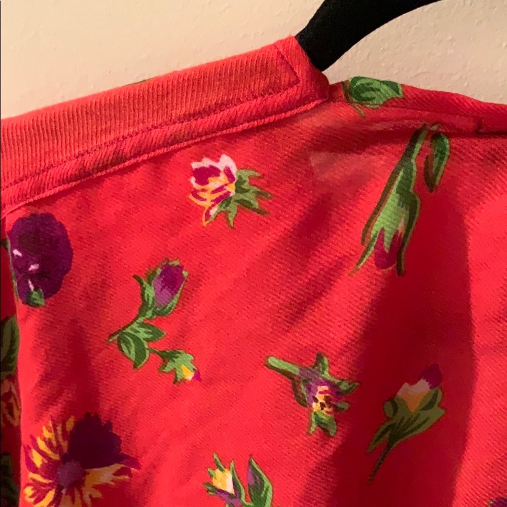 Betsey Johnson Orange & Purple floral wrap top - Picture 8 of 10